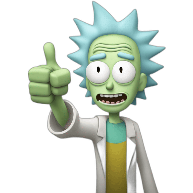 Happy Rick morty thumbs up emoji