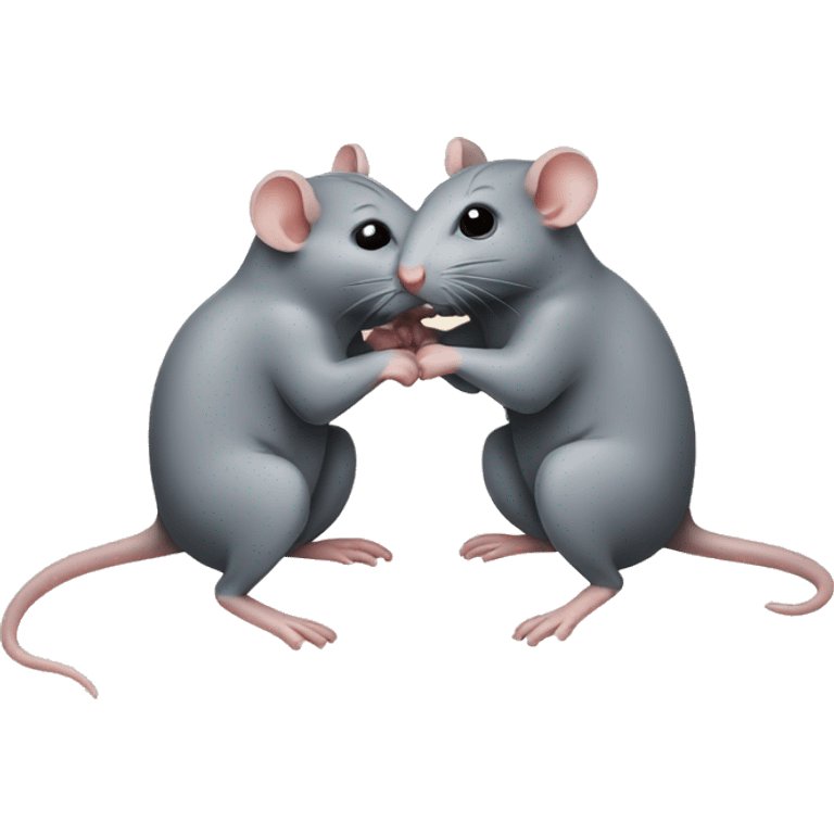 Two rats hugging emoji