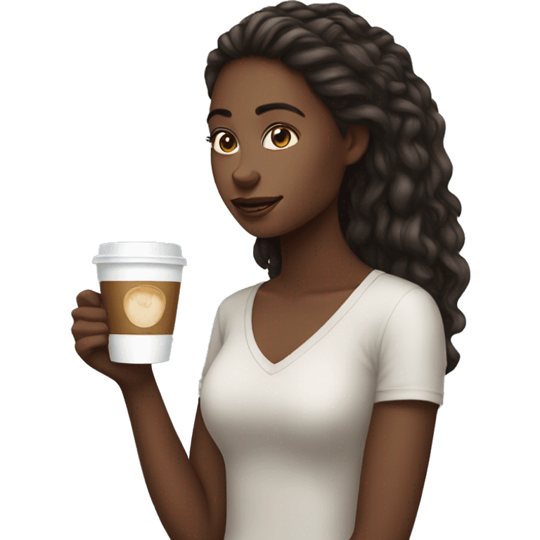 Girl with coffee  emoji