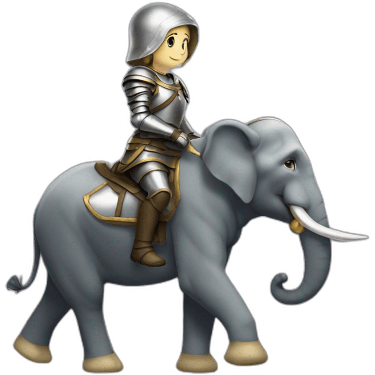 Jeanne d’arc sur un éléphant emoji