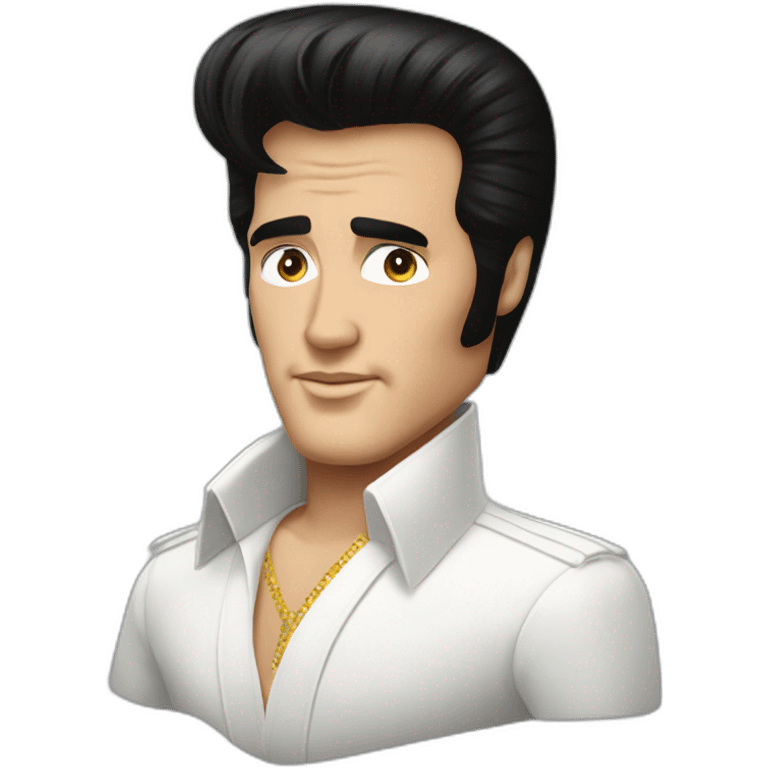 Elvis impersonator with extremely massive Elvis Presley haircut emoji