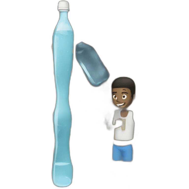 A black people with a water bottle emoji