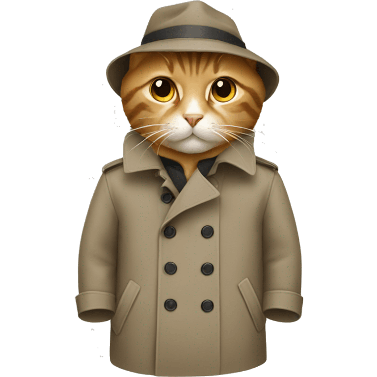 Cat  in trench coat emoji