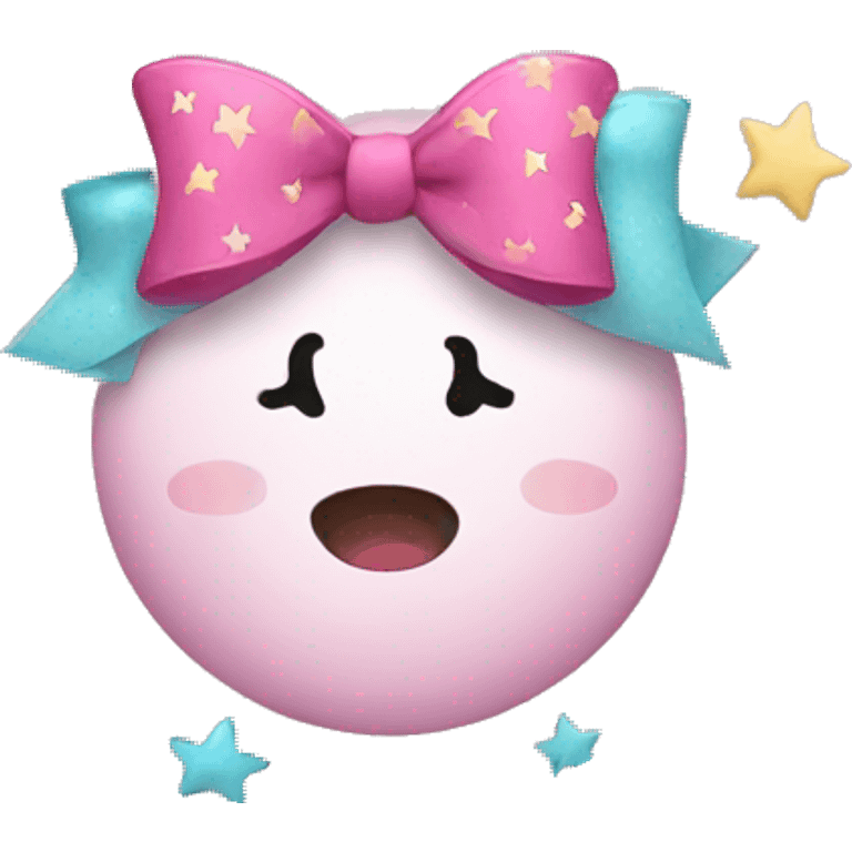 Cute emoji with bows and stars emoji