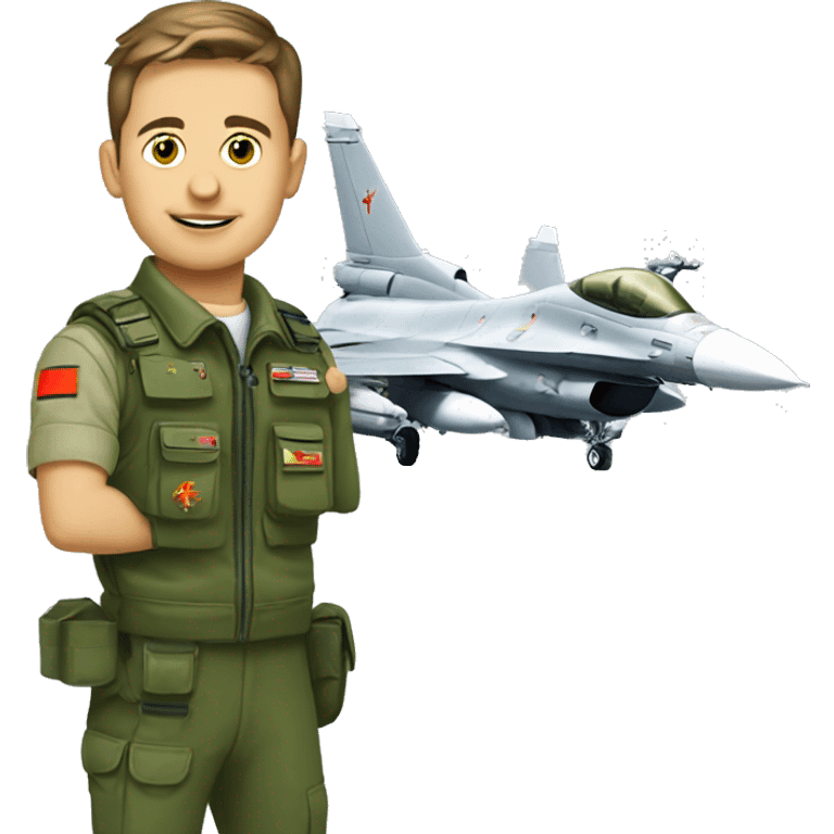 Zelenskiy with small F-16 emoji