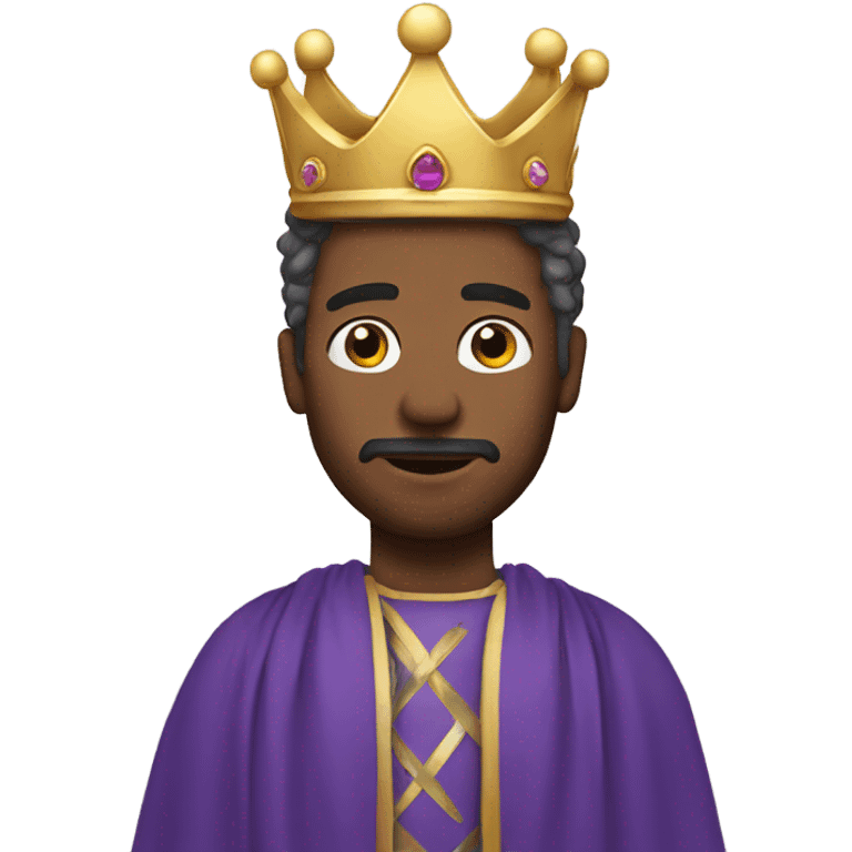 man with crown and wearing gown emoji