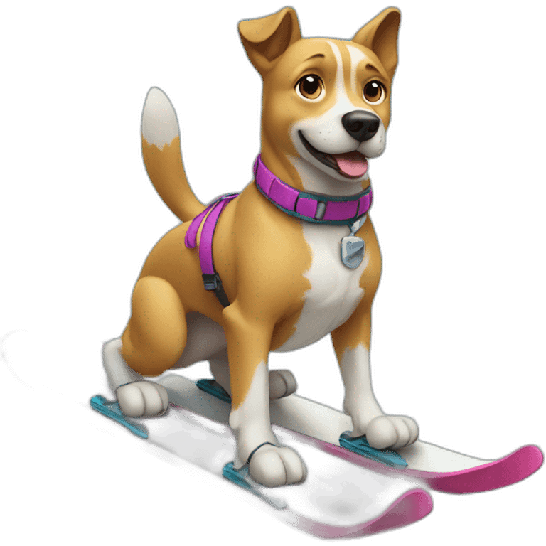 Dog doing ski emoji