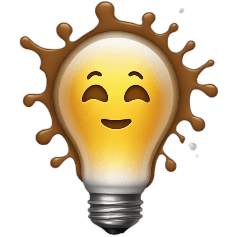 light bulb icon, with coffee splashes around emoji