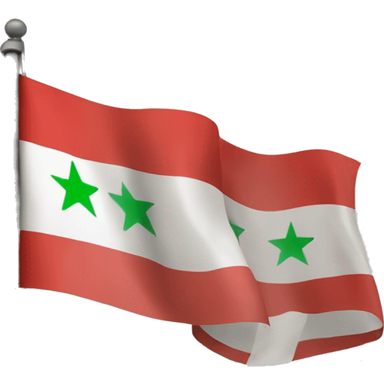 Flag of the Syrian revolution withthree stars emoji