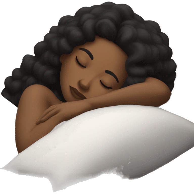 Fair skin black hair woman Sleeping in bed emoji