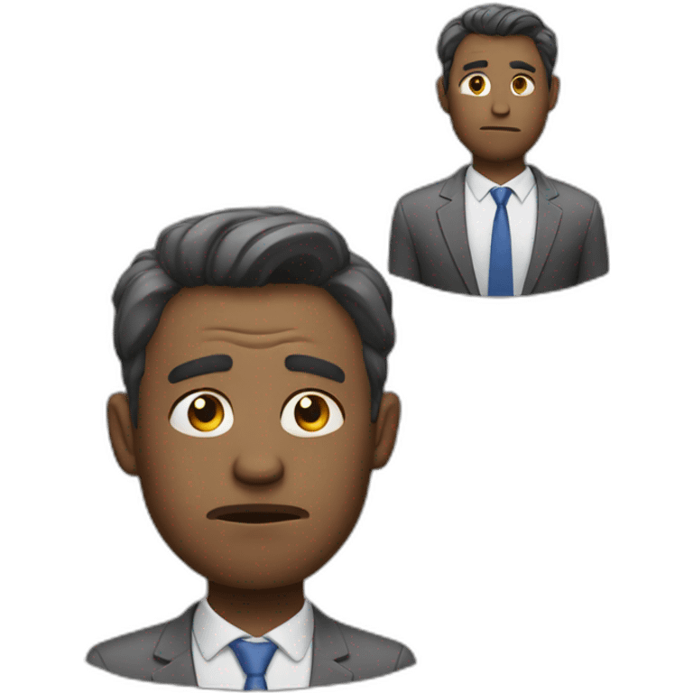 an unhappy guy in the office emoji