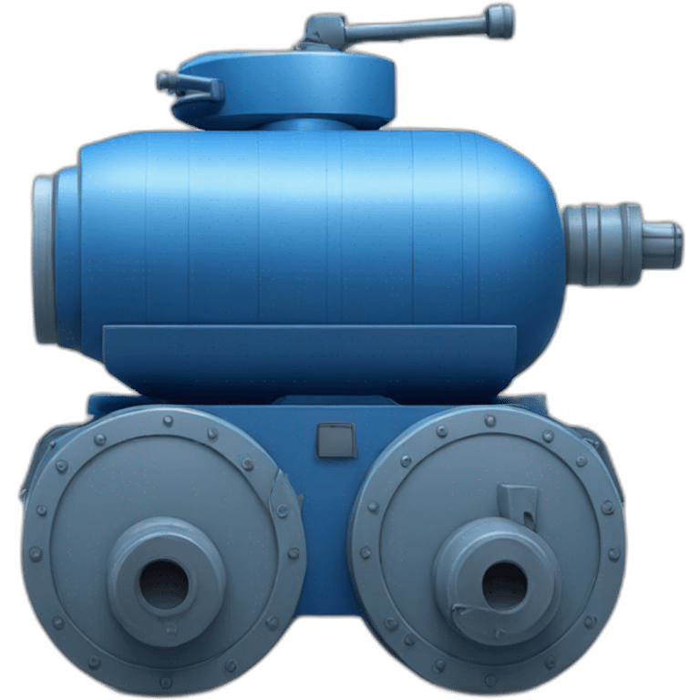 blue sphere tank with gray cyllinder barrel emoji