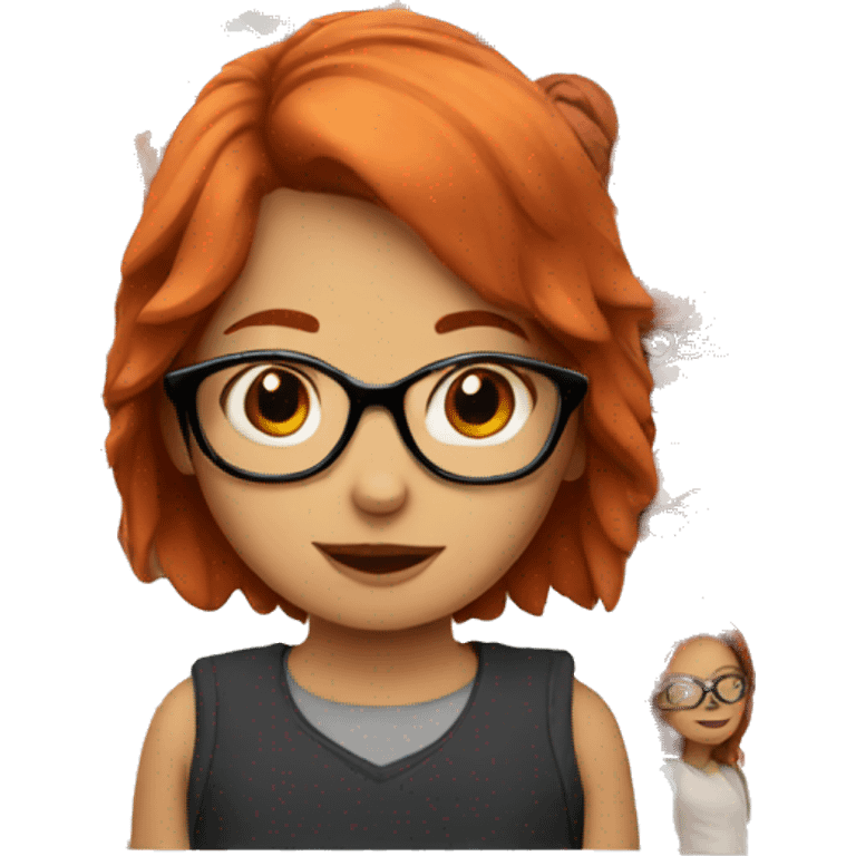 Girl with red hair and glasses emoji