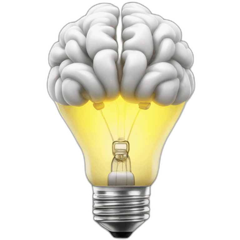 little brain sparkles inside the light bulb emoji