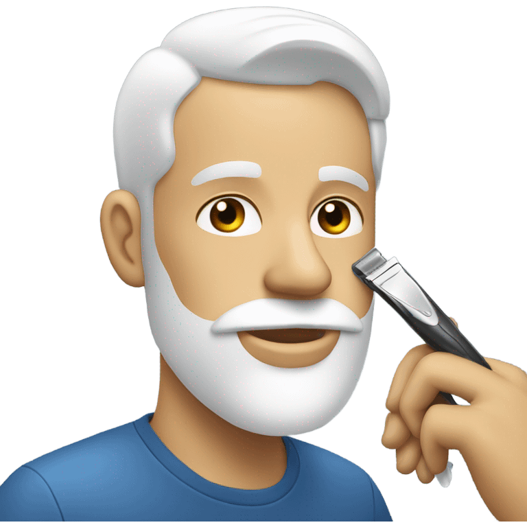 white man shaving beard emoji