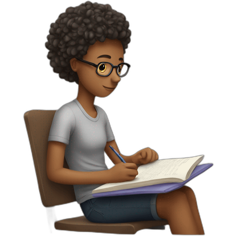 student studying comfortable emoji