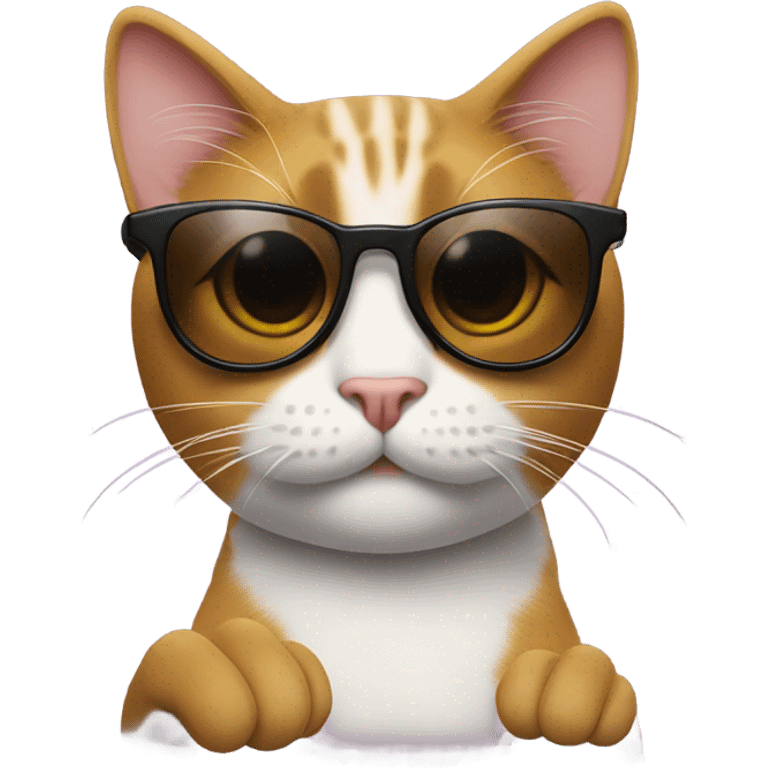 Cat with sunglasses and middle finger  emoji