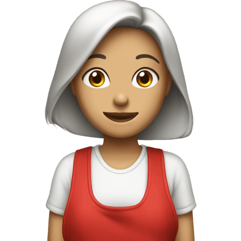 GIRL SALUTING WITH RED APRON emoji