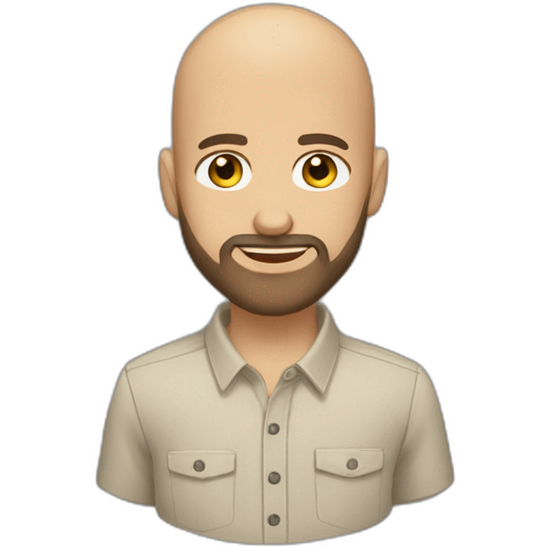 light-skinned-bearded-bald-browneyes-brownhair-buttoned-shirt-hair-on-sides emoji