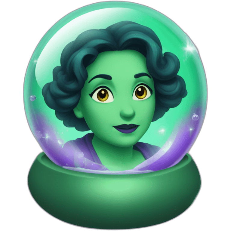 Disney’s Madam Leota in a green floating crystal ball emoji