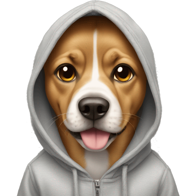 Dog wearing hoodie emoji