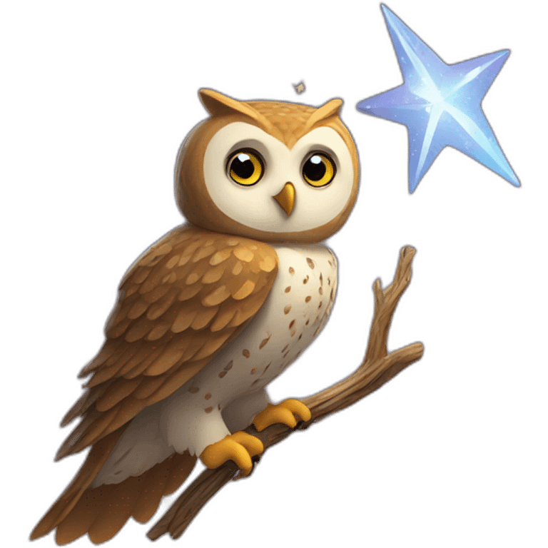 Owl shooting star emoji