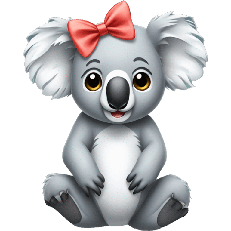 Koala wearing a bow emoji