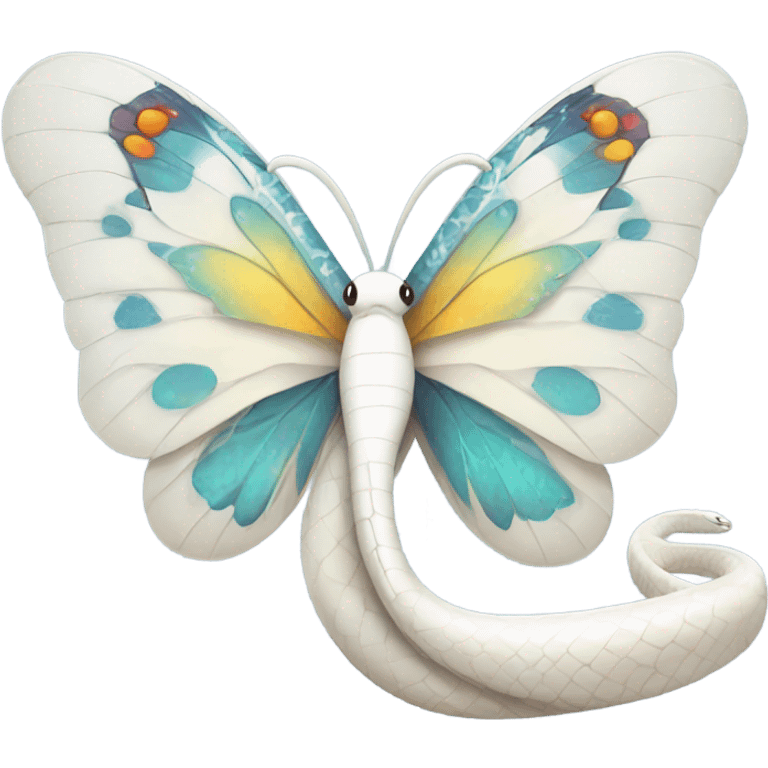 White snake with wings of butterfly  emoji