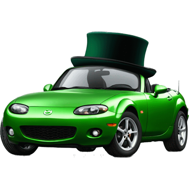 Mazda mx5 nb green with top hat emoji