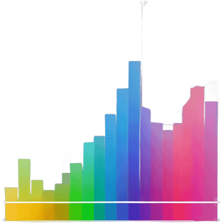 vaporware color trending up chart, up and to the right emoji