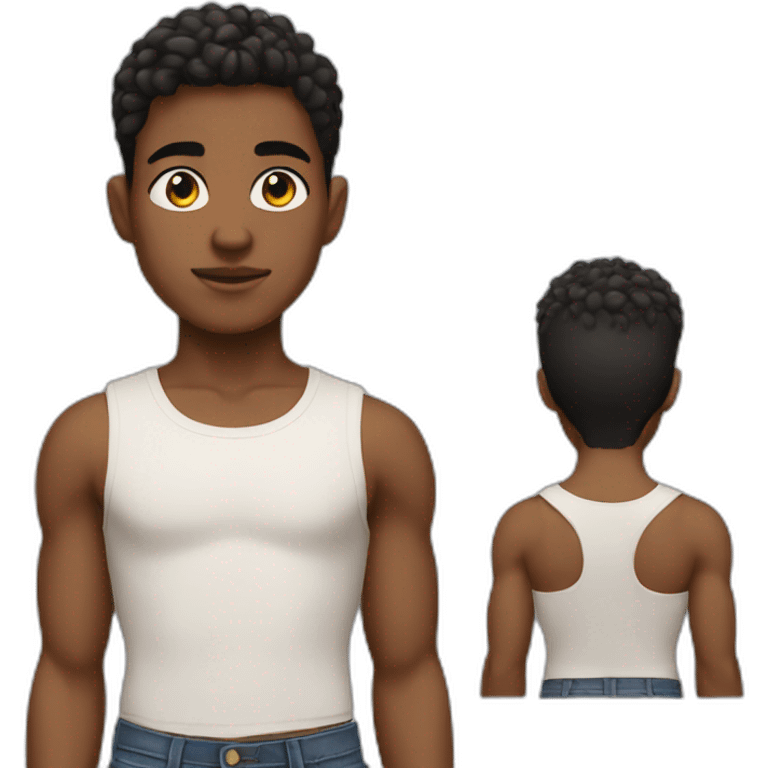 Boy with crop top emoji