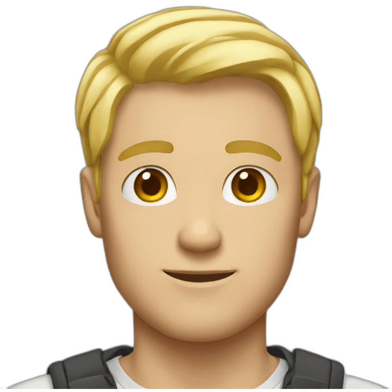 tall guy with short blonde hair emoji