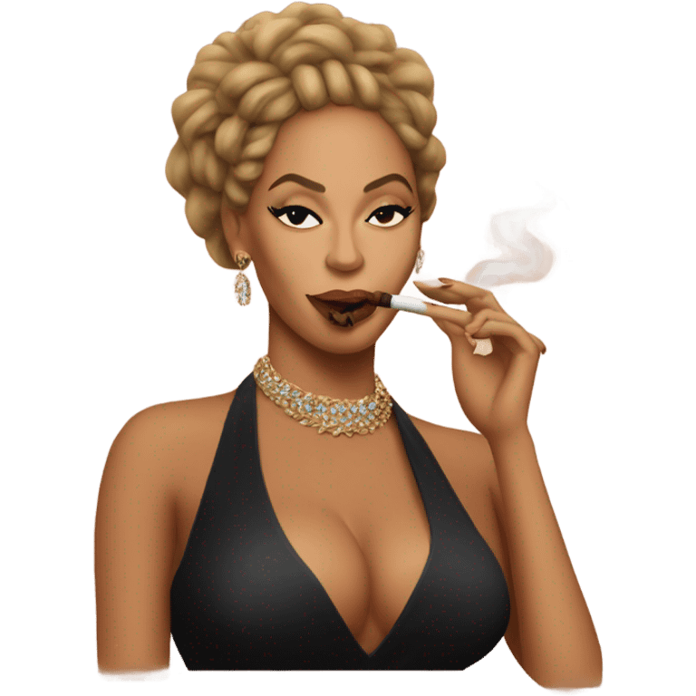 beyoncé with a cigar emoji