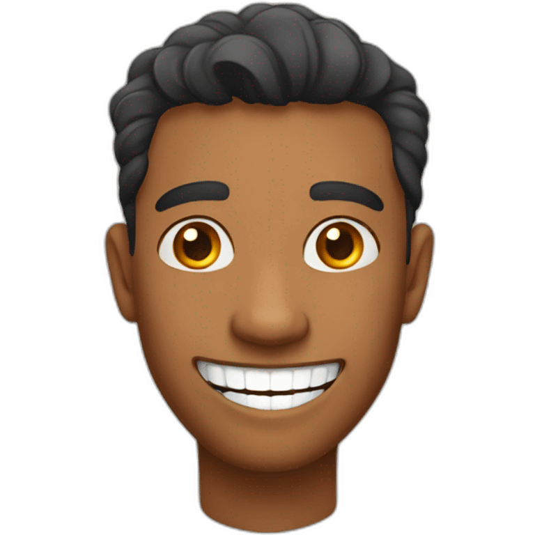 brown man smiling with missing teeth emoji