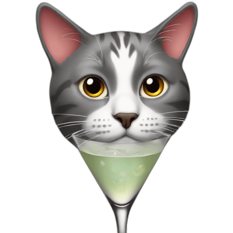 Cocktail-cat emoji