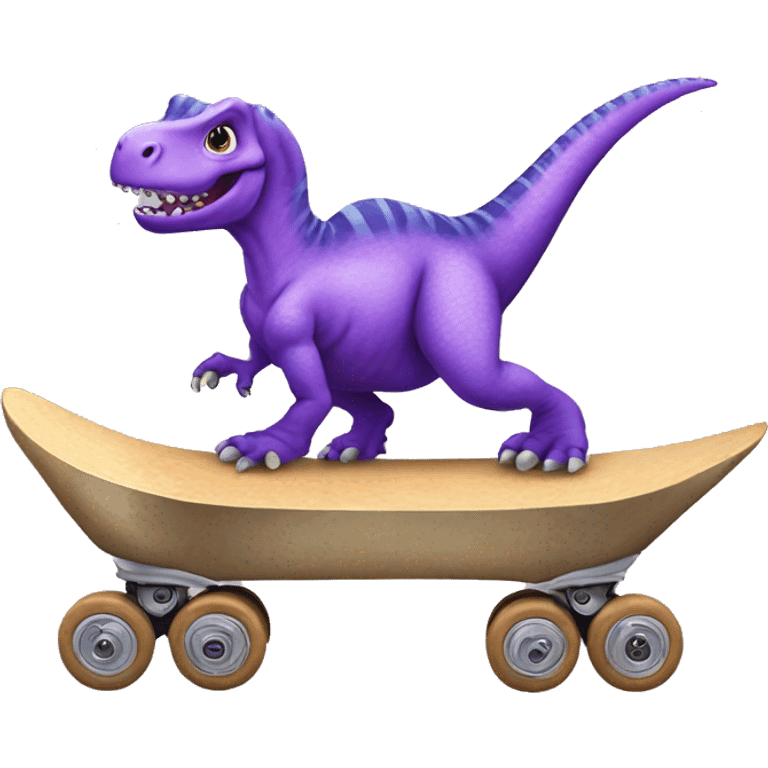 A purple dinosaur skated on Venus emoji