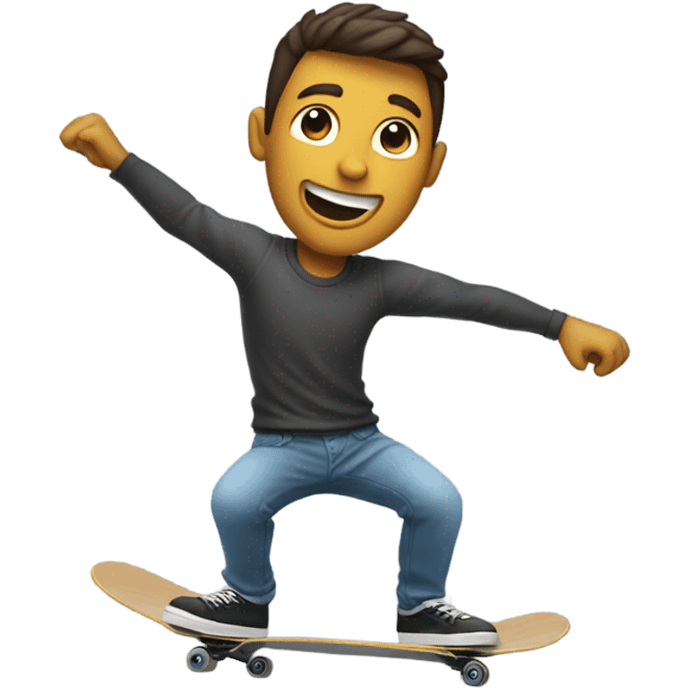 Man throwing skateboard emoji