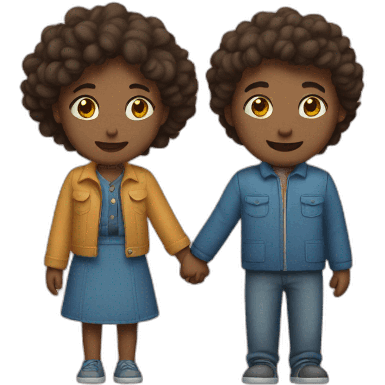 two people holding hands and in love emoji