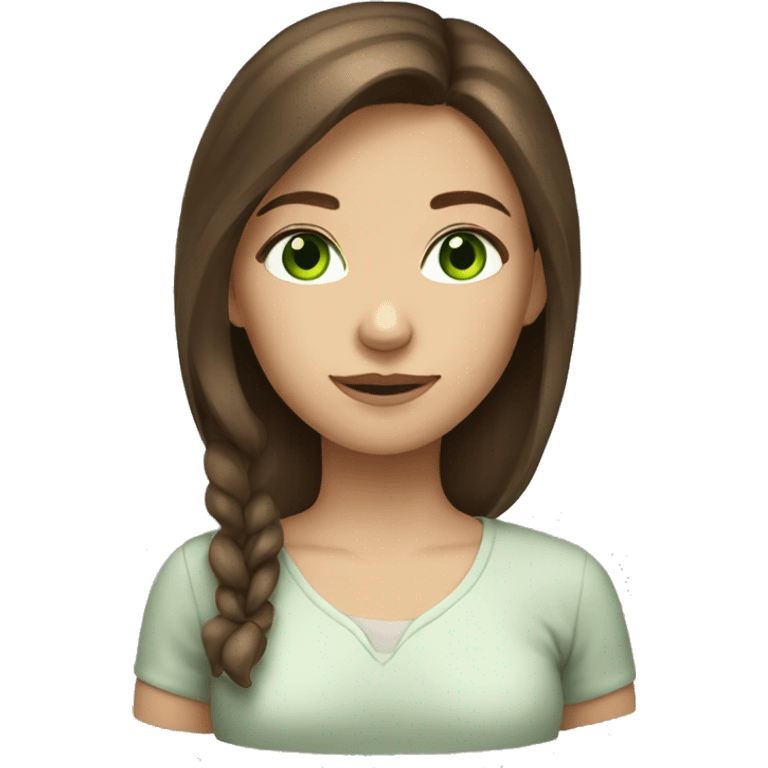 Girl with brown hair and green eyes emoji