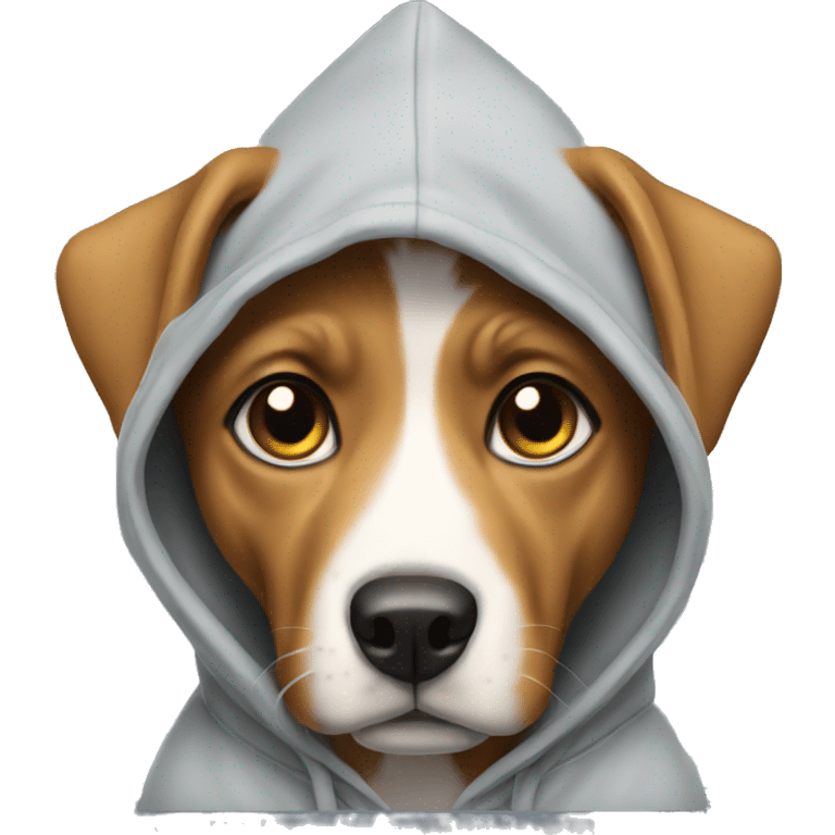 Dog wearing a hoodie emoji