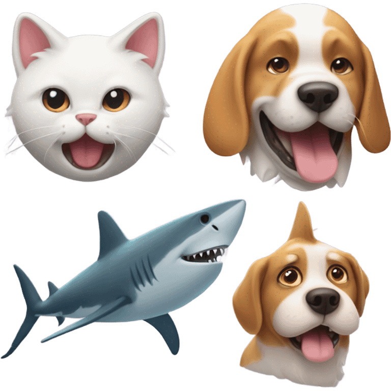 cat,dog,shark emoji