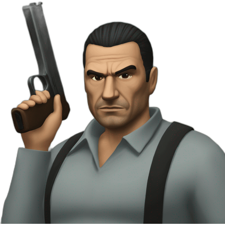 GTA III Italian Mafia man with shotgun emoji