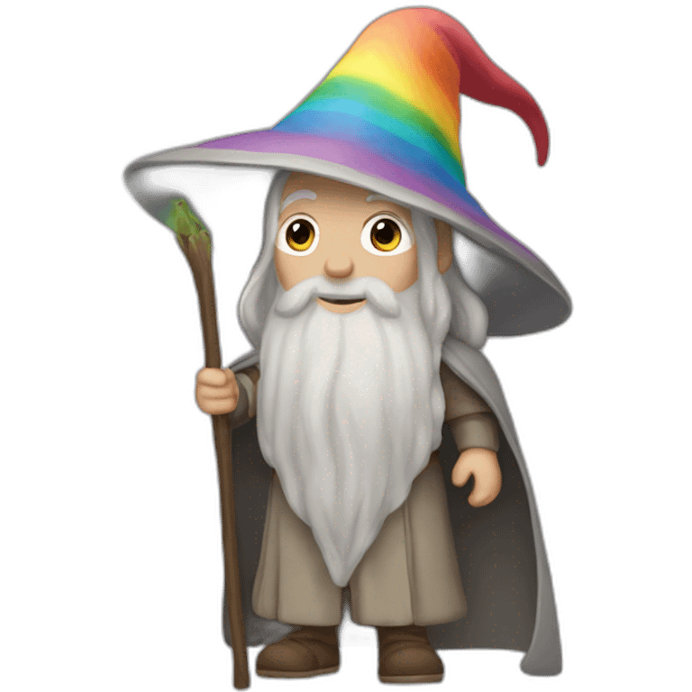 gandalf wearing a rainbow cape emoji