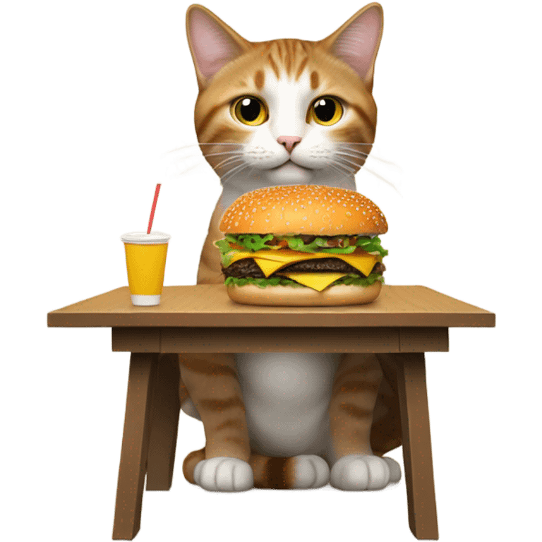 Cat eating burgers emoji