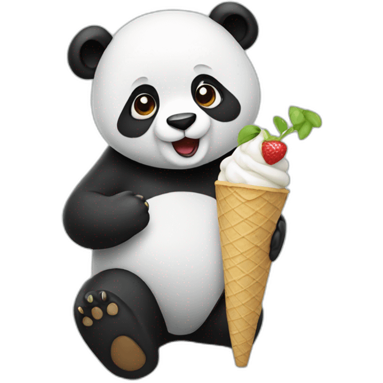 Panda eating ice cream emoji