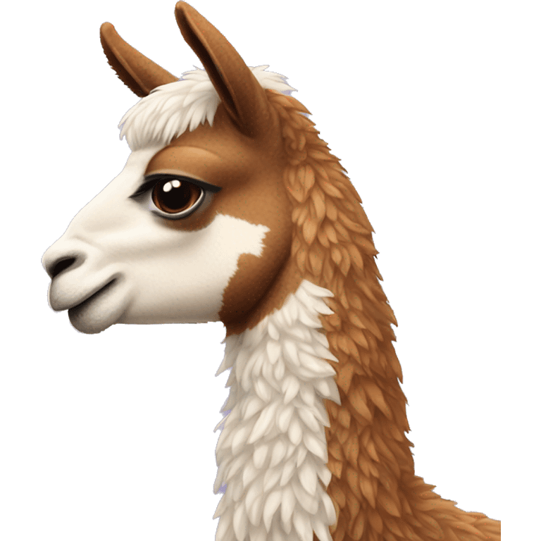 llama holding hooves up next to face emoji