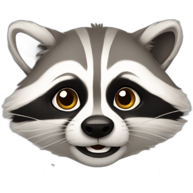 Racoon makinh drawing emoji