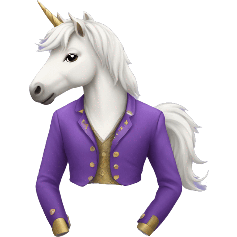 Unicorn with purple jacket emoji