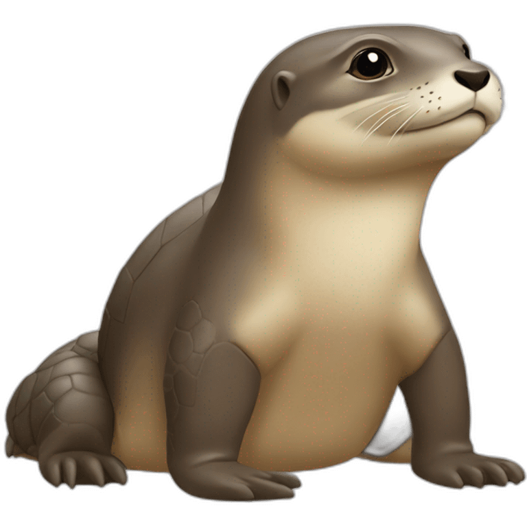 une loutre sur une tortue emoji