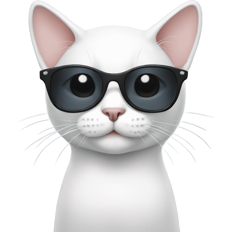 Cat white with sunglasses emoji